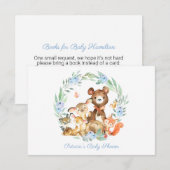 森の動物 グリーン ベビーシャワー ブックリクエスト 招待状 (正面/裏面)