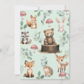 森の動物 グリーン 性別発表 シャワー 招待状 (裏面)