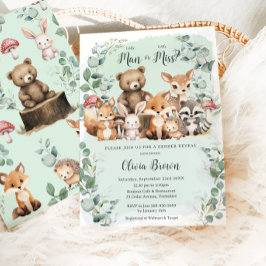 森の動物 グリーン 性別発表 シャワー 招待状