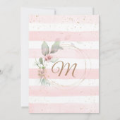 森の動物 シカ 赤ちゃんシャワー 招待状 女の子 (裏面)