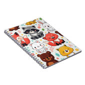 森の動物 シームレスパターン ノートブック (右側)