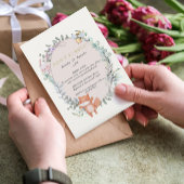 森の動物　ナチュラル　水彩　ジェンダー・リビール 招待状