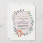 森の動物　ナチュラル　水彩　ジェンダー・リビール 招待状 (裏面)