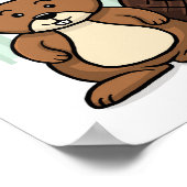 森の動物 ビーバー ポスター (角)