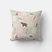 森の動物 フォレスト パッチワーク ベビーシャワー ギフト クッション (正面)