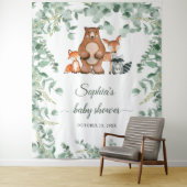 森の動物 フラワー ベビーシャワー タペストリー (インサイチュ)