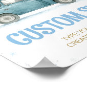 森の動物 ブルー ウィンター バースデー カスタム サイン (角)