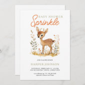 森の動物 ベビーシャワー スプリンクラー 招待状 (正面/裏面)
