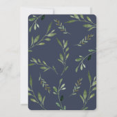 森の動物 ベビーシャワー ファンシーグリーン 招待状 (裏面)