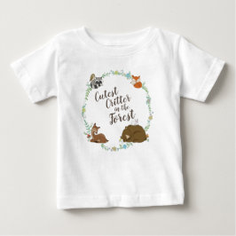 森の動物 ベビーシャワー ベビーTシャツ