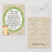 森の動物 ベビーシャワー 本のリクエスト カード (正面/裏面)