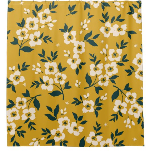 森の動物、マスク、ウイルスパターン。 シャワーカーテン (正面)