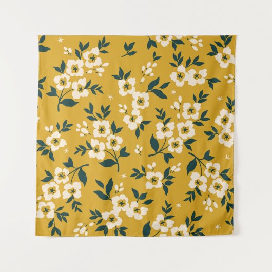 森の動物、マスク、ウイルスパターン。 タペストリー (正面)