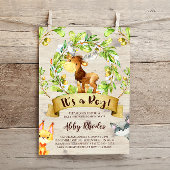 森の動物 ムース フォックス ラクーン 赤ちゃん歓迎会 招待状