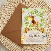 森の動物 ムース フォックス ラクーン 赤ちゃん歓迎会 招待状