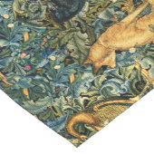 森の動物,レイベン,キツネ,孔雀ブルーグリーンフローラ ショートテーブルランナー (コーナー)