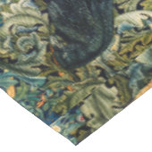 森の動物，レイベン，キツネ，孔雀ブルーグリーンフローラ テーブルクロス (アングル)