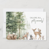 森の動物「ワイルド＆ワンダフル」子供の誕生日 招待状 (裏面)