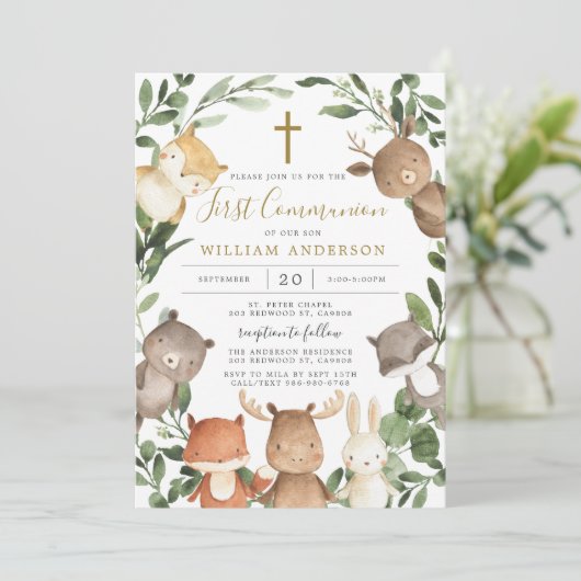 森の動物 初領聖体 招待状 (スタンド正面)