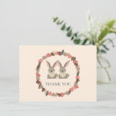 森の動物 双子 ありがとう サンキューカード (スタンド正面)