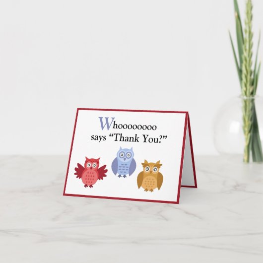 森の動物 名前 現代の子供たち サンキューカード (正面)