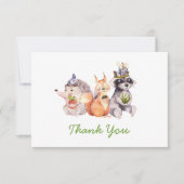 森の動物 感謝の気持ちを伝えるフラットカード サンキューカード (正面)