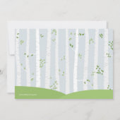 森の動物 春または夏のベビーシャワー 招待状 (裏面)