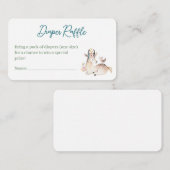 森の動物 木のおもちゃの赤ちゃんシャワー おむつくじ引き エンクロージャーカード (正面/裏面)