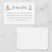 森の動物 木のおもちゃの赤ちゃんシャワー 本のリクエスト エンクロージャーカード (正面/裏面)