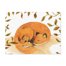 森の動物 森のキツネ ポストカード