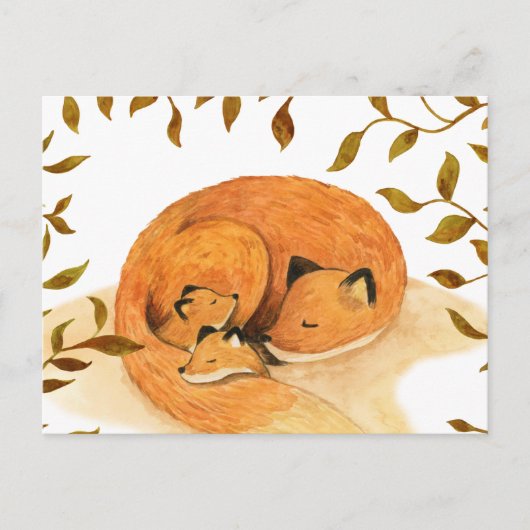 森の動物　森のキツネ　ポストカード ポストカード (正面)