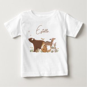 森の動物 森の仲間たち ベビーシャワー ベビーTシャツ
