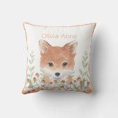 森の動物 水彩画のグリーン モダンな名前 クッション (裏面)