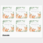 森の動物 白い本のしおりシール スクエアシール (シート)