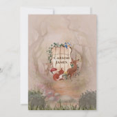 森の動物 秋のオータム フォレスト ベイビー シャワー 招待状 (裏面)