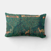 森の動物,緑のキツネ,シカ,ウサギ,モリス ランバークッション (裏面)