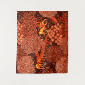 森の動物、赤い黄色の小川のフローラ タペストリー (正面)