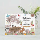 森の動物 赤ちゃん歓迎のご案内 招待状 (スタンド正面)