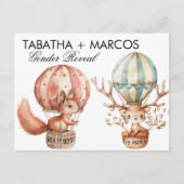 森の動物 赤ちゃん発表ゲーム DIY スクラッチカード 案内ポストカード (正面)