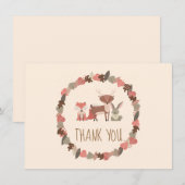 森の動物 赤ちゃん ありがとう サンキューカード (正面/裏面)