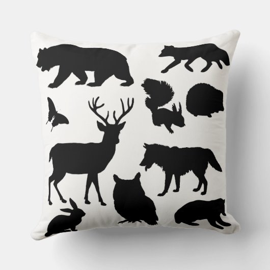 森の動物,野生動物 クッション (裏面)