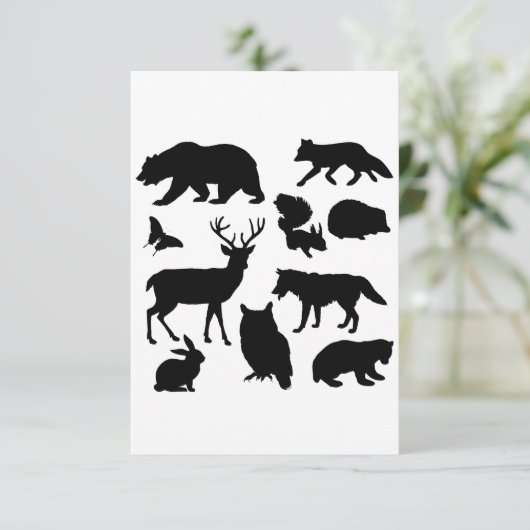森の動物,野生動物 サンキューカード (スタンド正面)