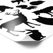 森の動物，野生動物 フォトプリント            (角)