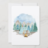 森の動物 鹿 クマ 水彩 赤ちゃんシャワー 招待状 (裏面)