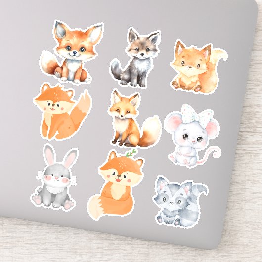 森の友だち：かわいらしいウッドランドの生き物ステッキ シール (詳細)