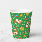 森の友人ウッドランドかわいい子供の誕生日パーティー 紙コップ (裏面)