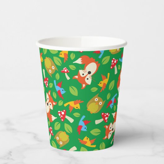 森の友人ウッドランドかわいい子供の誕生日パーティー 紙コップ (左)