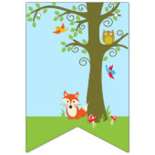 森の友人ウッドランドかわいい誕生日パーティー バンティングフラッグ (第1の旗)