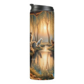 森の反射：女性と狼。 タンブラー (回転右)