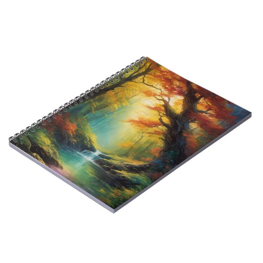 森の古い木々の時間の鮮やかささやき ノートブック (左側)